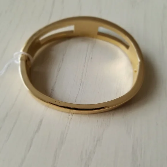 Gold Plated With Blue Stone Studded Bangle - Picture 4 of 4